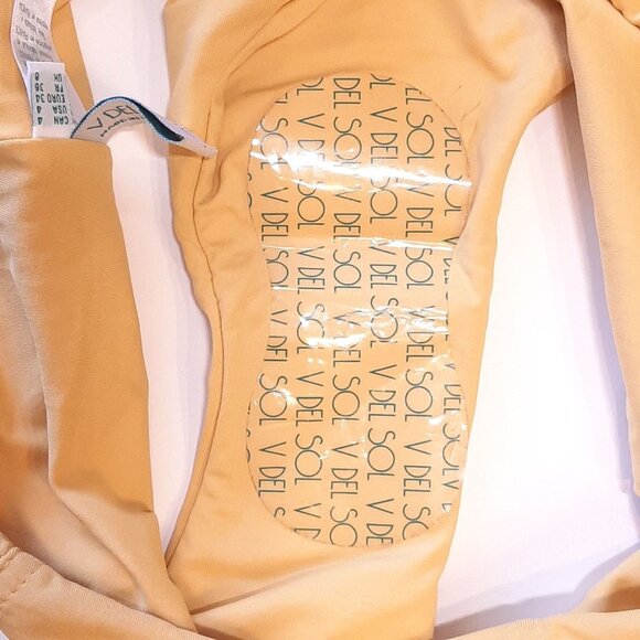 3/$20 V DEL SOL Jewel Chain Bikini Bottoms Solid Canary Yellow Amber Swimwear - Picture 5 of 6